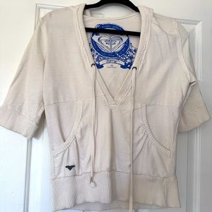 Roxy hooded quarter sleeve sweatshirt size medium
